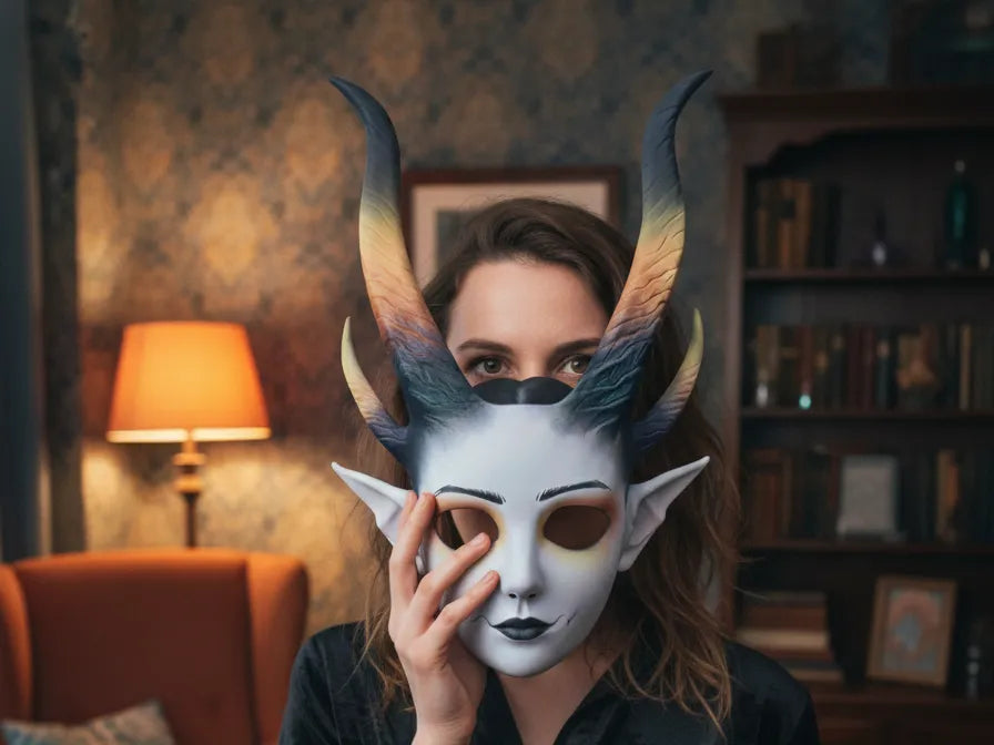 Masque de Faune Démon Mystique – Cosplay Fantaisie Élevée - Cosplay Print