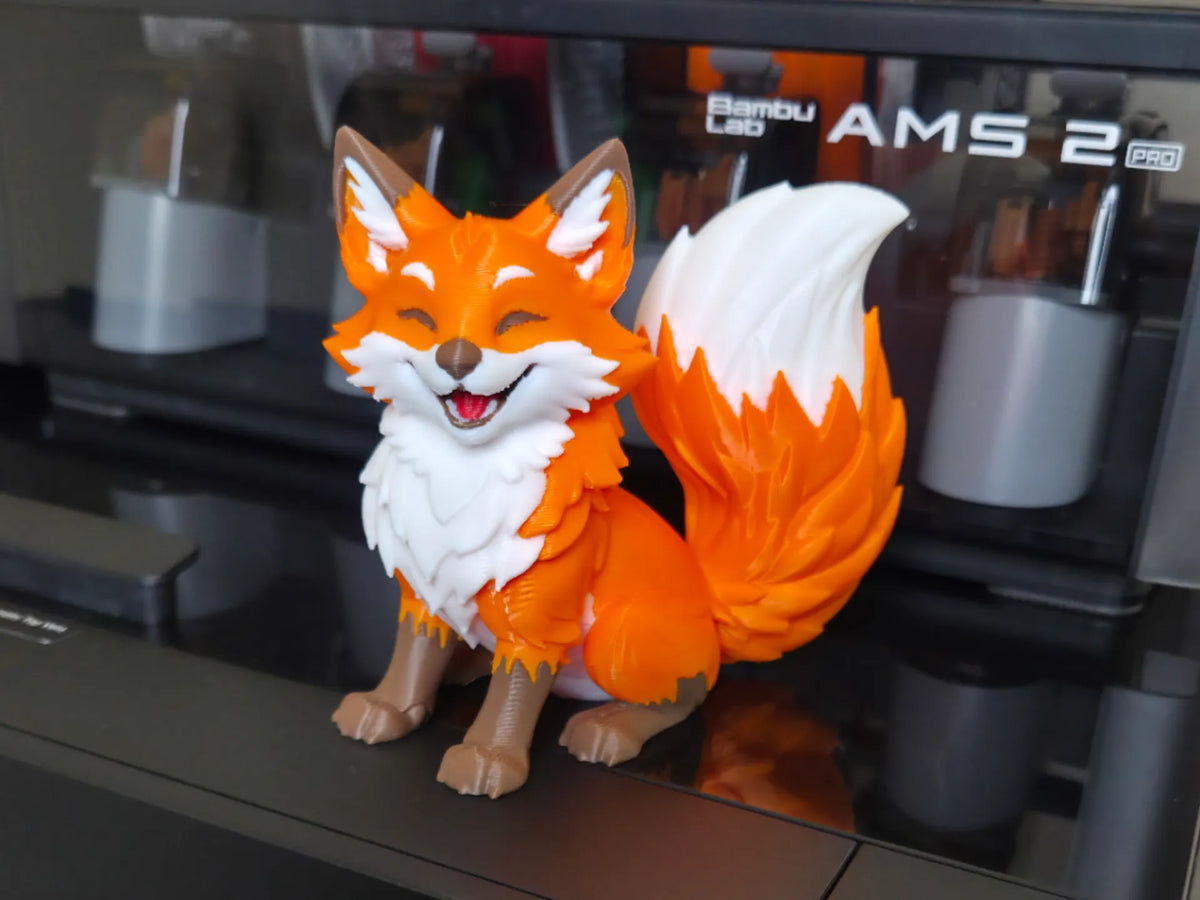 Renard heureux mignon (Multi couleur) - Geek Print