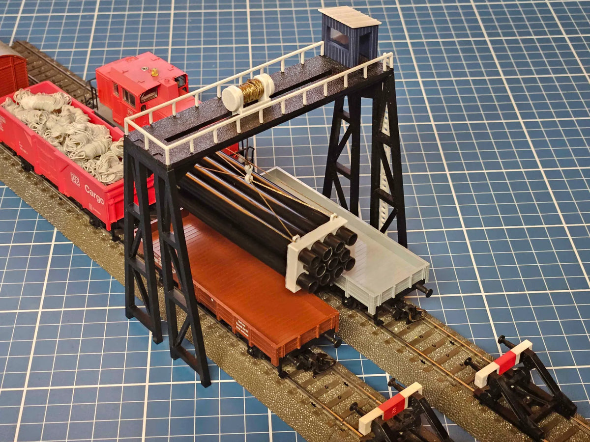 1:87 Pont roulant avec treuil fonctionnel (Échelle HO) - Maquette Print