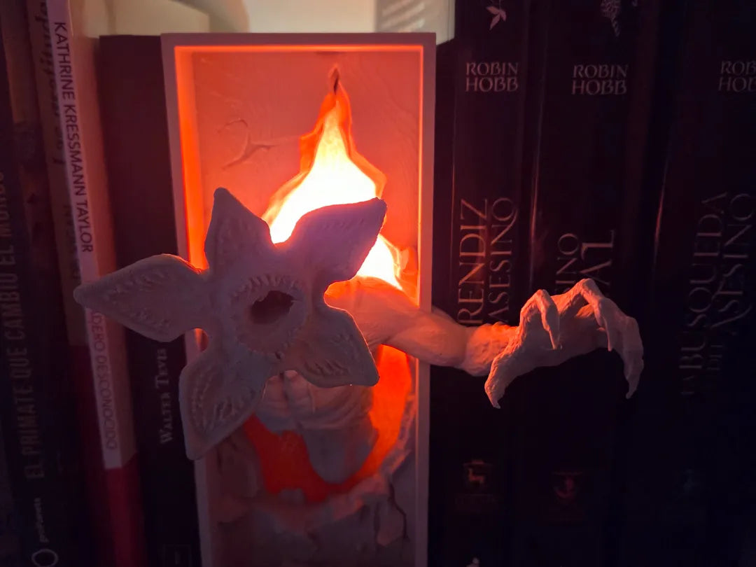 Demogorgon Stranger Things niche à livre avec LED - Geek Print