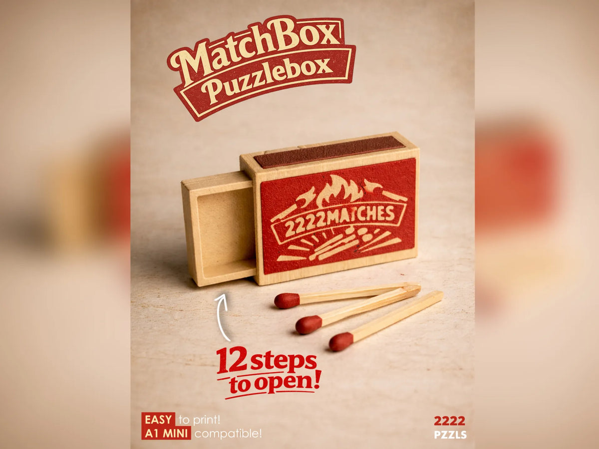 Boîte-puzzle MatchBox – Boîte-puzzle à 12 étapes (Taille réelle) - Jeux Print