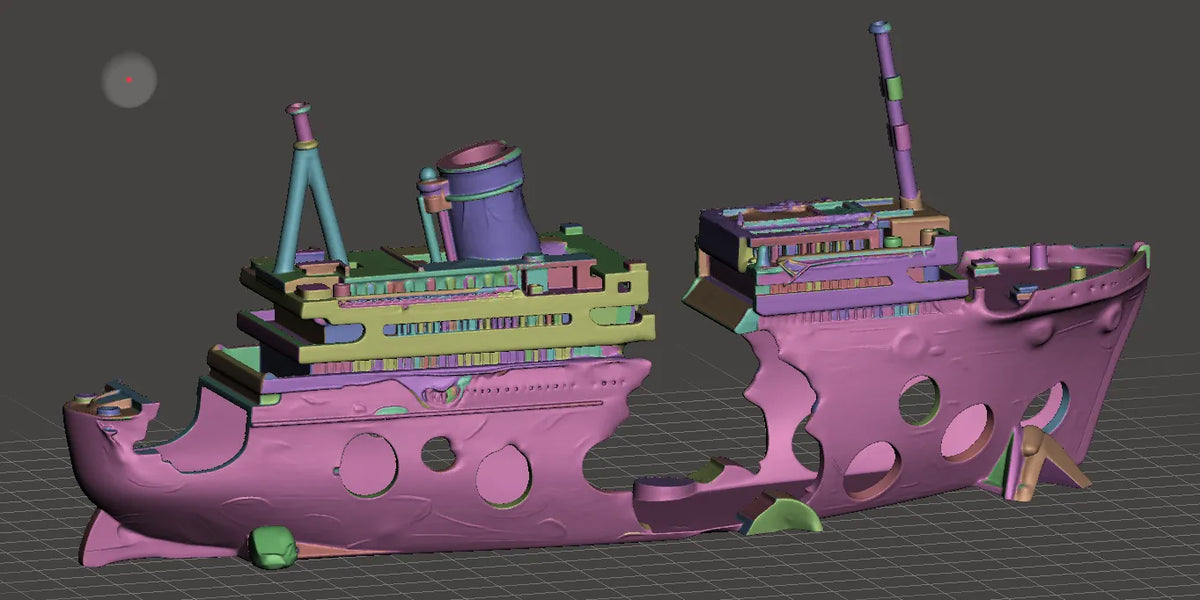 Légende Engloutie : Décor d'Aquarium Épave du Titanic - Maquette Print (vue 3)