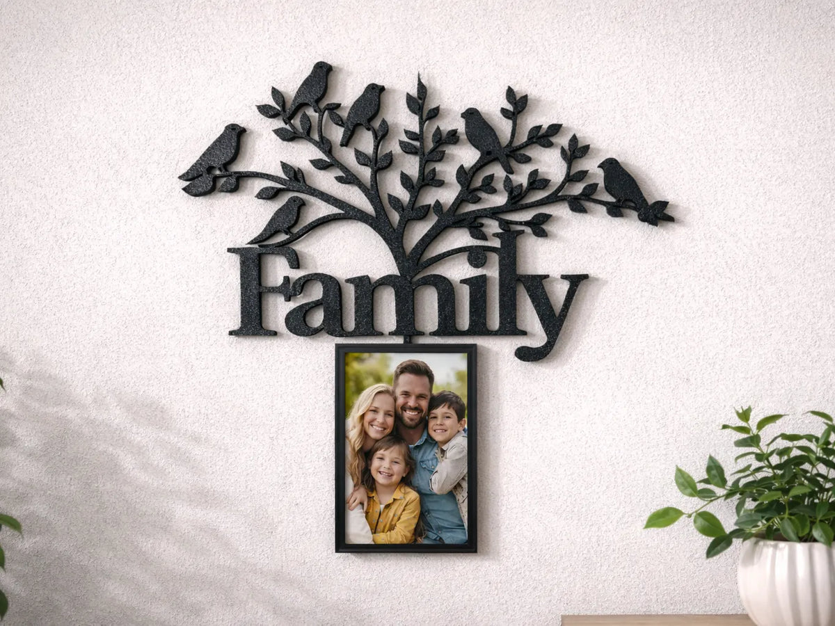 Arbre Généalogique de l'Amour avec Cadre Photo - Cadeau Print