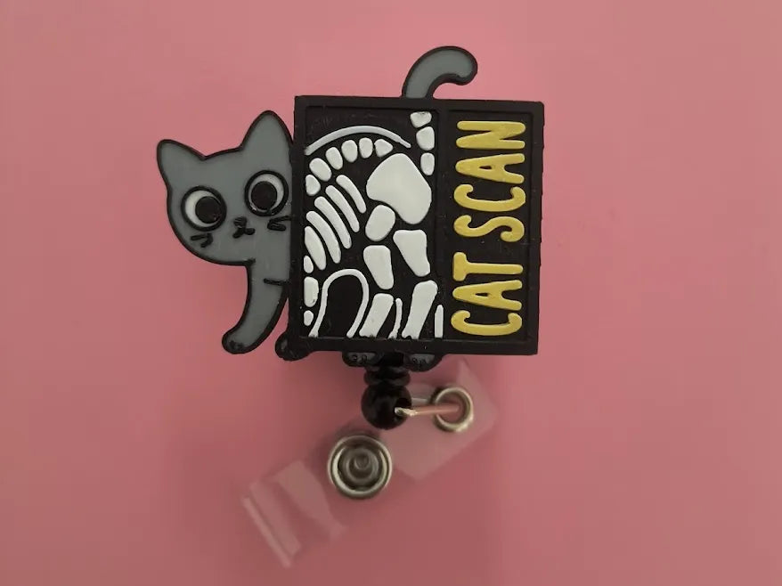 Décoration pour enrouleur de badge / Aimant Chat au scanner - Bijoux Print