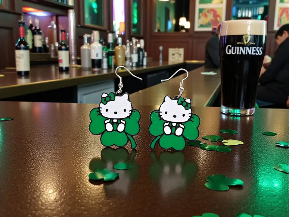 Boucles d'oreilles Hello Kitty St. Patrick - Fêtes Print