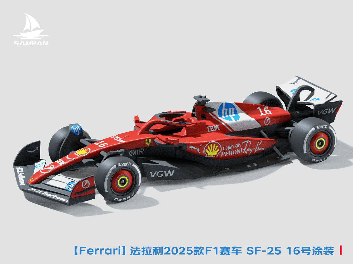 Voiture de F1 Ferrari 2025 livrée SF-25 #16 Leclerc, Assemblage/pneus mobiles - Auto Print