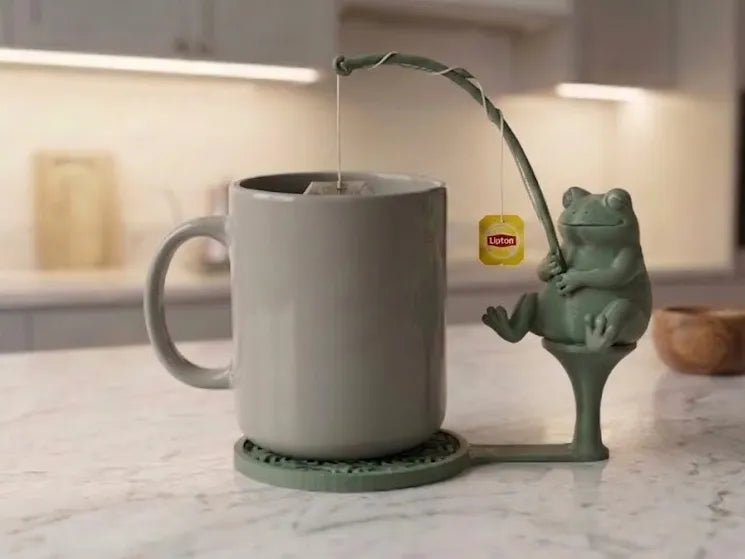 Porte-sachet de thé Grenouille Pêcheuse - Outdoor Print