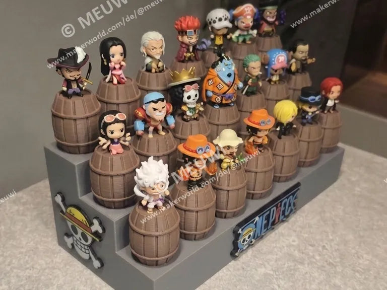 Présentoir de barils Kinder Joy One Piece – 21 Figurines - Figurine Print