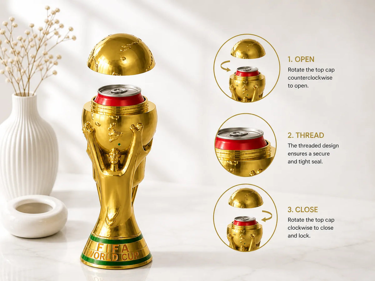 Trophée de la Coupe du Monde de la FIFA, support pour canette de soda - Sport Print