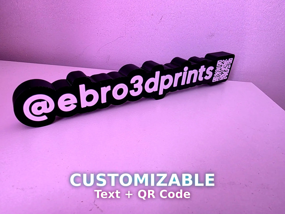 Panneau 3D personnalisé avec texte + code QR - NFC Print