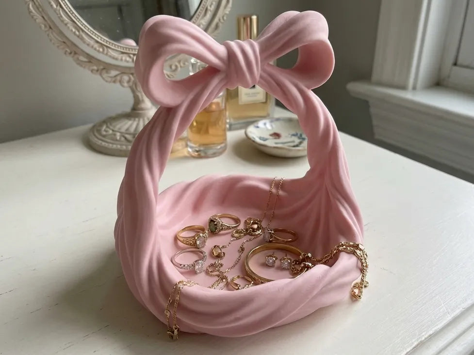 Panier à Bijoux Nœud Coquette & Coupelle à Breloques - Bijoux Print