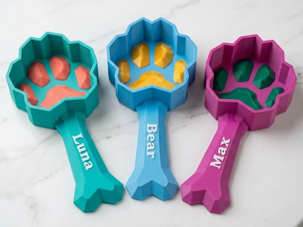 Cuillère doseuse personnalisée pour animaux de compagnie - Nom d'animal personnalisé - Pet Print
