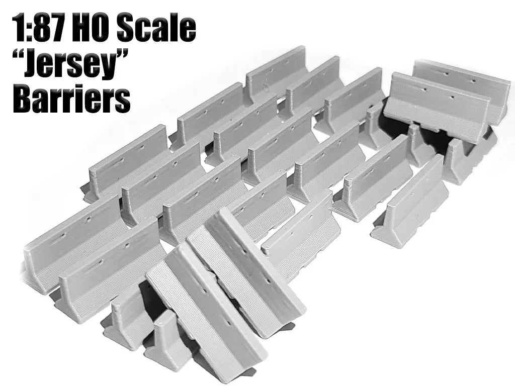 Barrières de route Jersey à l'échelle 1:87 HO - Maquette Print