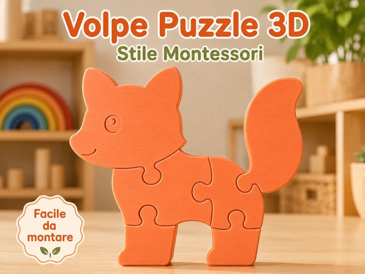 Volpe Puzzle 3D – Montessori – Jeu Éducatif - Maquette Print