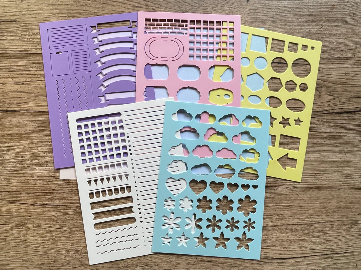 Pochoir Bullet Journal pack5 - Voyage Print