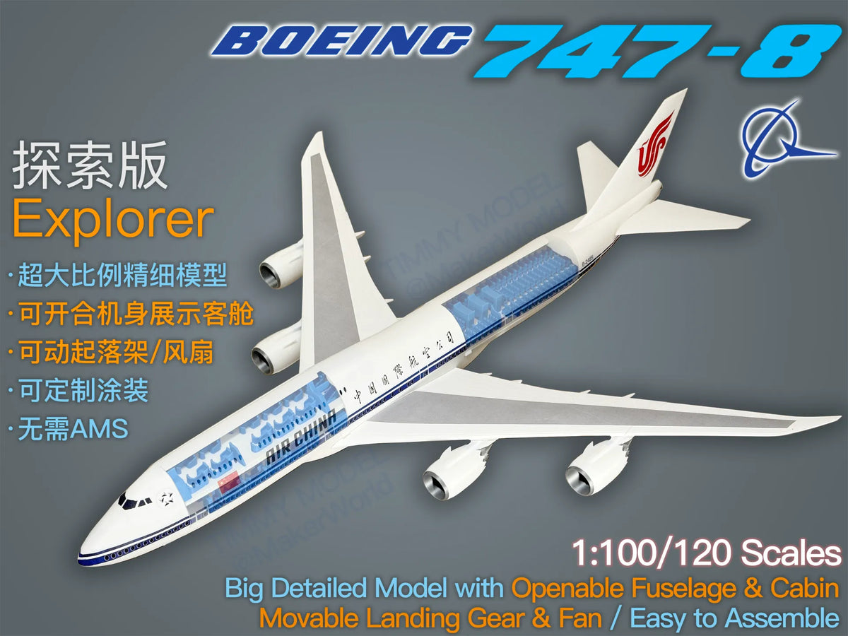 Boeing 747-8—Édition Explorateur—Échelle 1:100/120 - Maquette Print