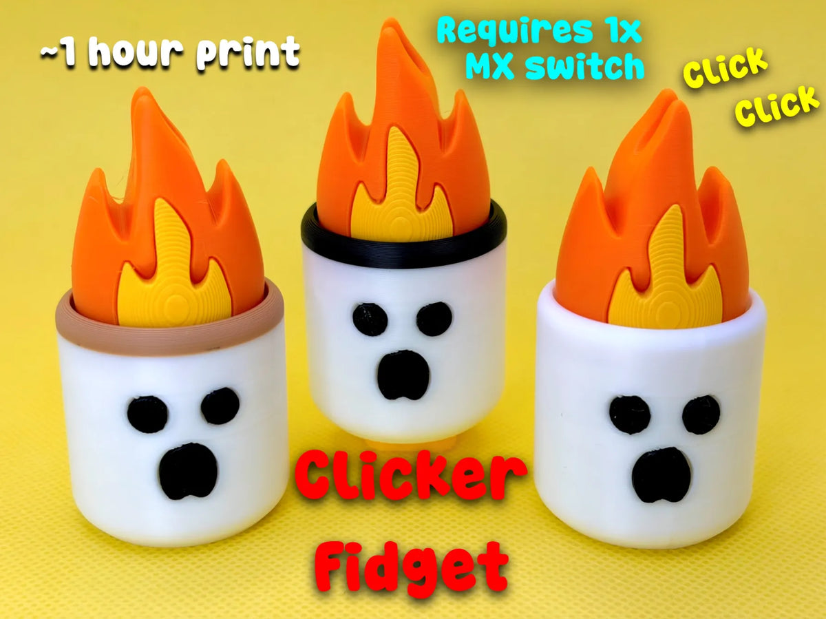 Jouet Fidget Clicker Guimauve Grillée (~1 heure) - Outdoor Print
