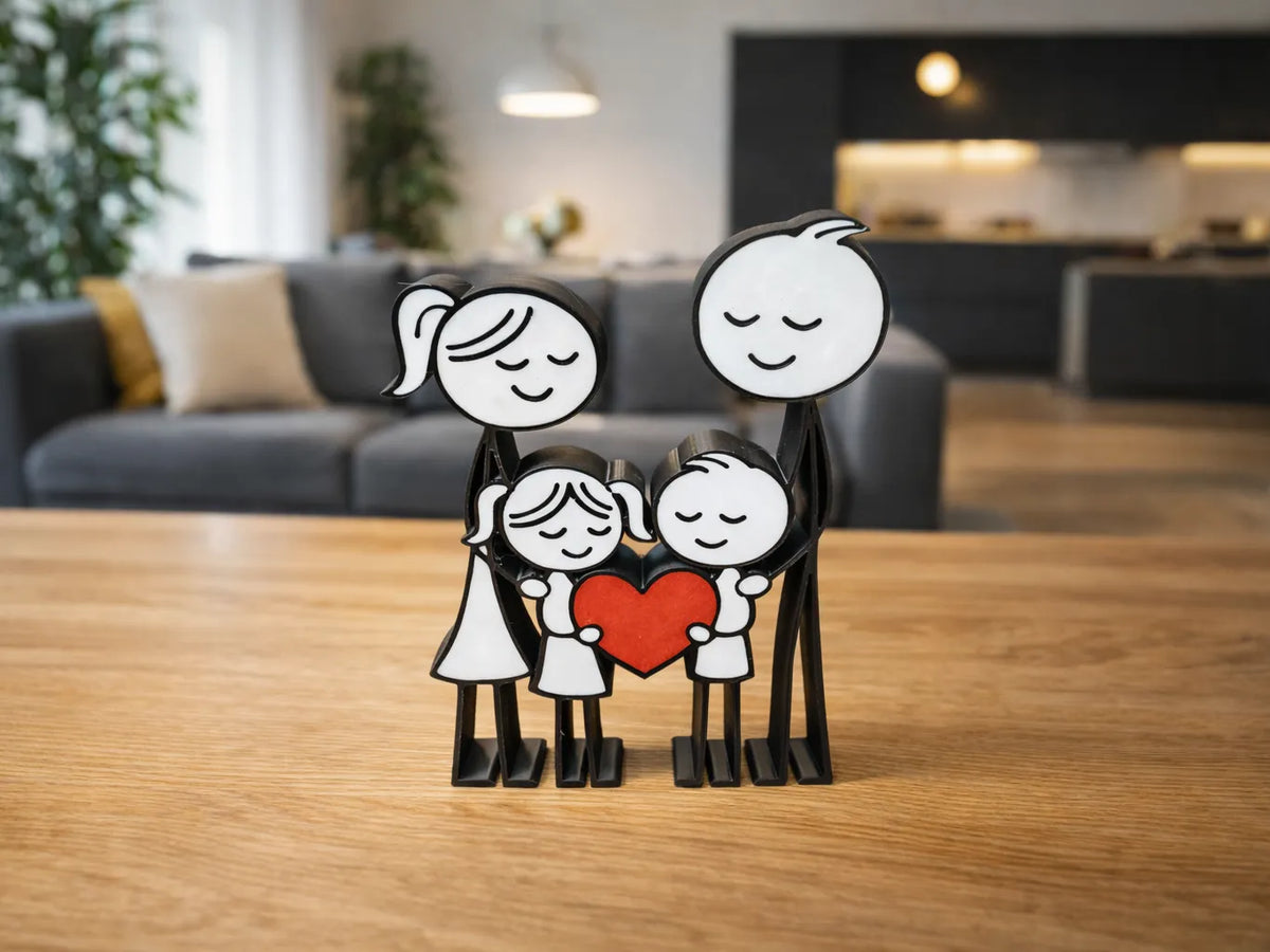 Figurines de famille « Cœur » (Plusieurs versions) - Fêtes Print