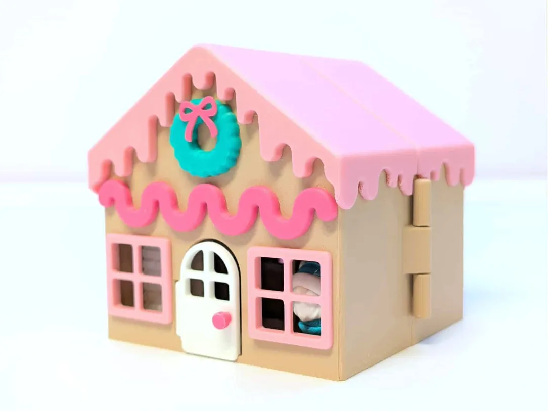 Mini Maison en Pain d'Épices – Rangement de Jouets Imprimé en 3D - Bébé Print