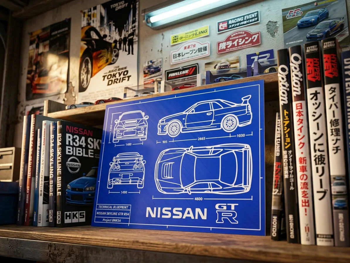Plan de la Nissan Skyline GT-R R34 - Auto Print