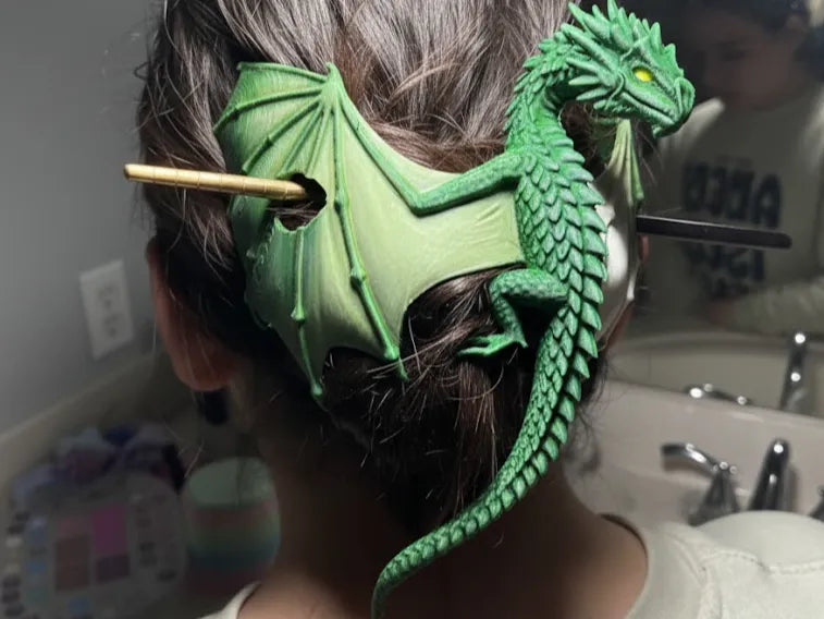 Épingle à cheveux ou attache de cape de dragon ou de drake ancien - Cosplay Print