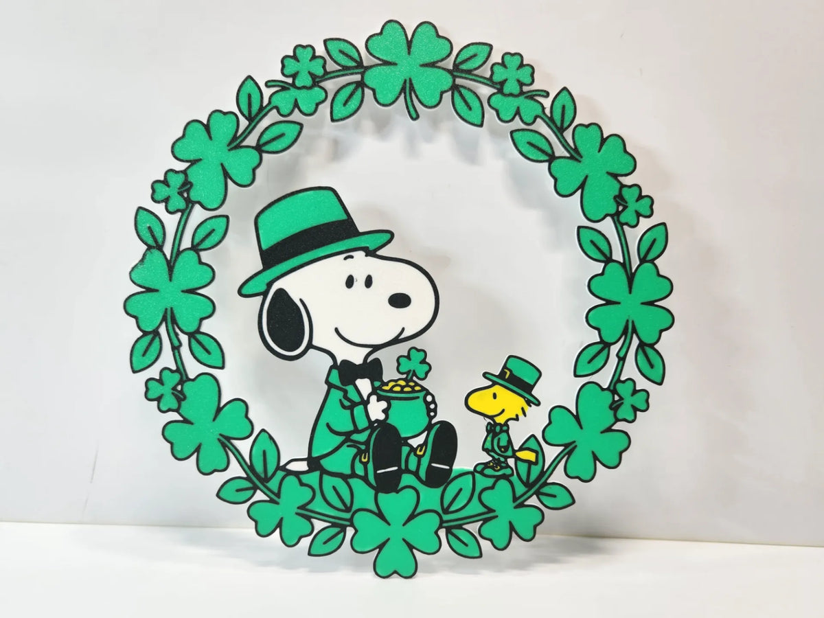 Snoopy et Woodstock – Décoration murale de la Saint-Patrick - Fêtes Print