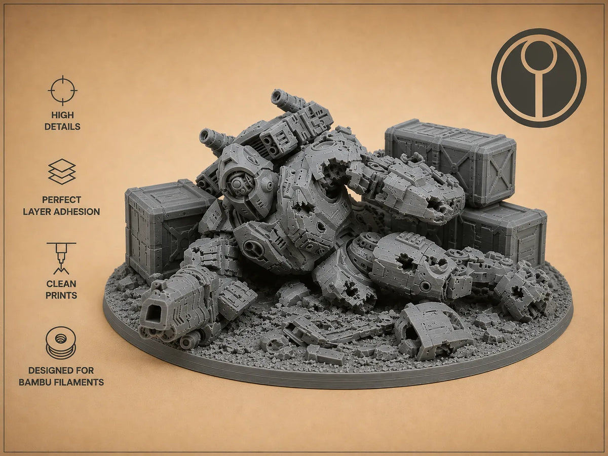 Combinaison de Combat Tau Détruite - Décor de Table - Maquette Print