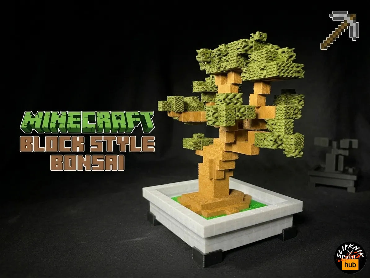 Arbre Bonsaï Voxel Style Minecraft - Geek Print