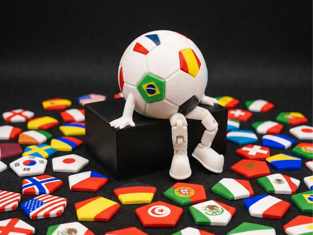 Figurine articulée drapeau Coupe du Monde de Football - Sport Print