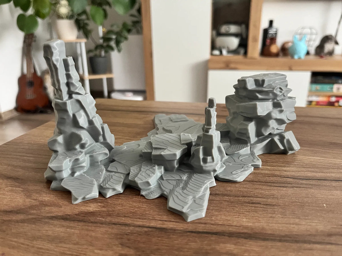 Décors de rochers désertiques pour wargames de table - Maquette Print