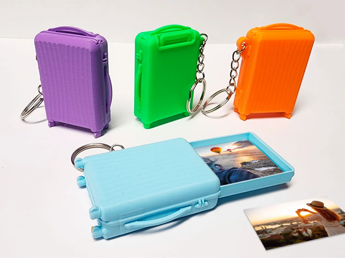 Porte-clés Trolley de Voyage avec Glissière Cadre Photo - Cadeau Print