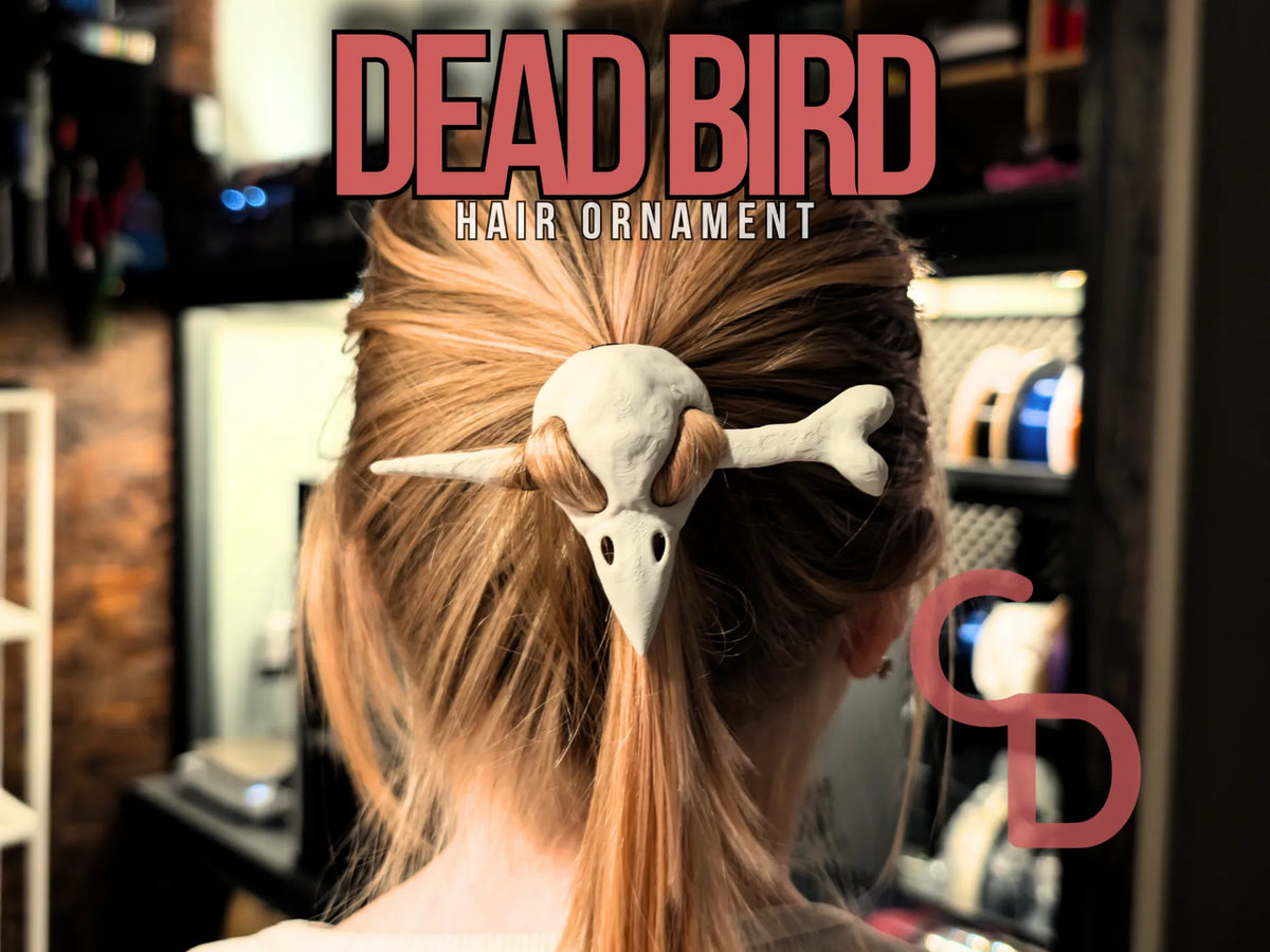 Ornement de Cheveux Oiseau Mort - Épingle Crâne d'Oiseau Gothique - Bijoux Print