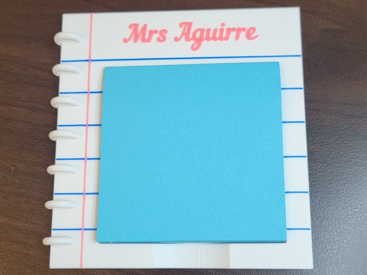 Support pour bloc-notes autocollants à spirale ligné - Bureau Print