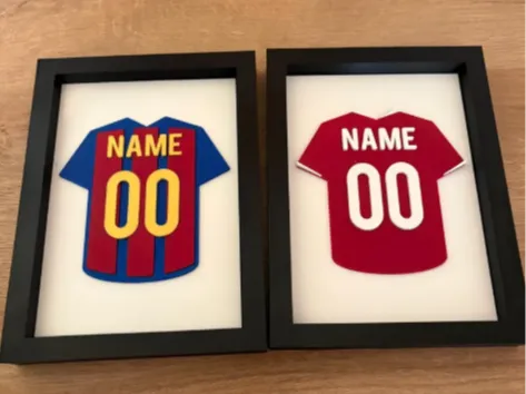 Maillots de football et cadre personnalisés nom et numéro - Cadeau Print