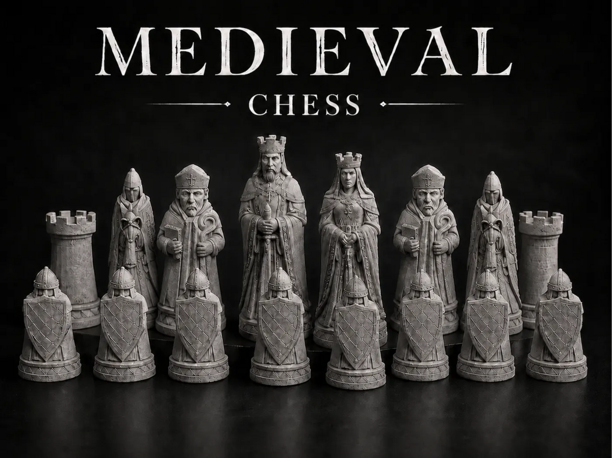 Jeu d'échecs médiéval – modèle 3 - Jeux Print