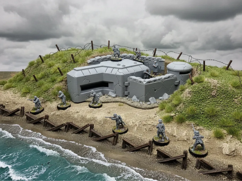 Bunker WW2 - Terrain de jeu de guerre sur table - Maquette Print