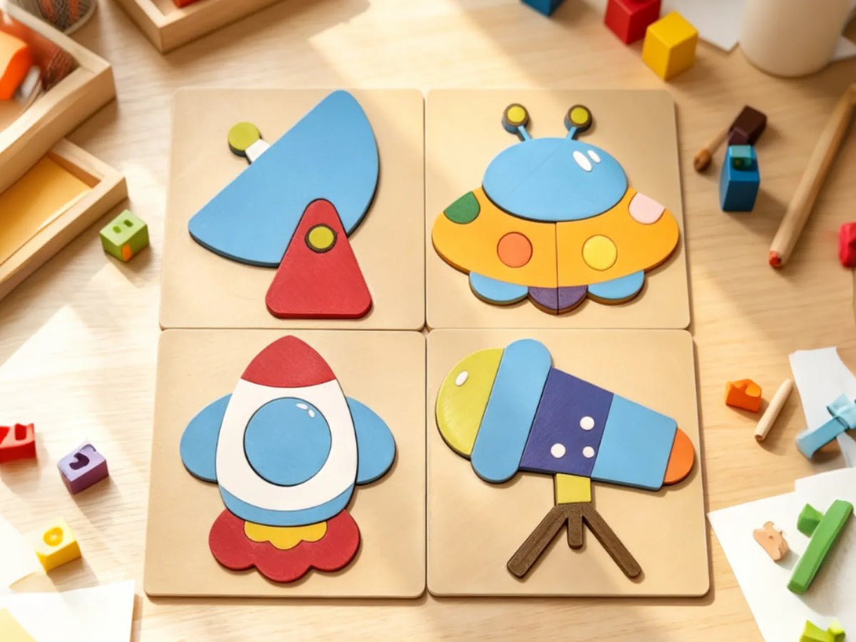 Puzzle 3D d'astronomie 4-en-1 Montessori (6ᵉ mise en ligne) - Bébé Print