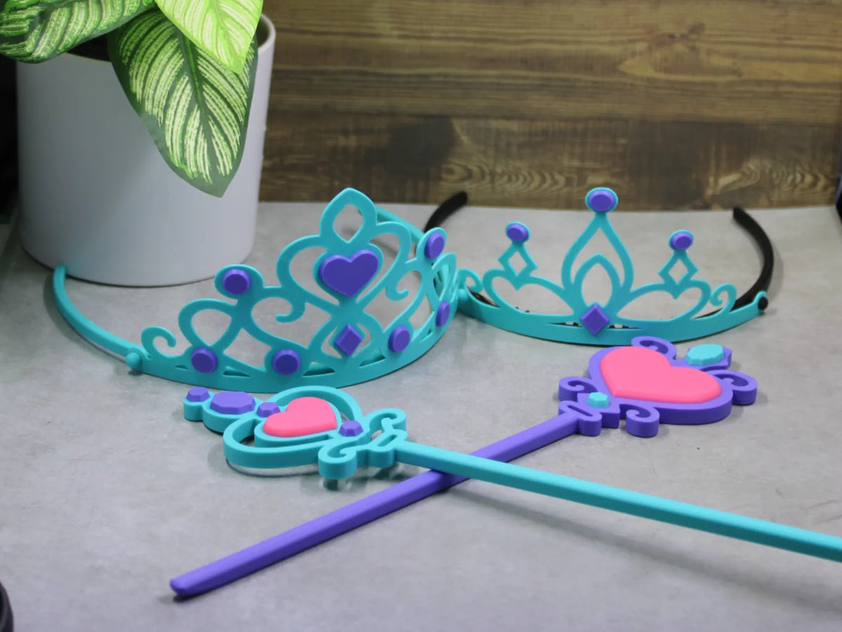 Ensemble Couronne & Baguette de Princesse – 2 Couronnes + 2 Baguettes - Cosplay Print