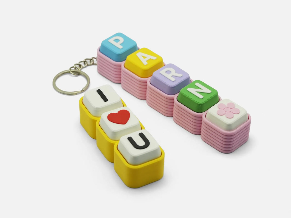 Porte-clés personnalisable avec nom/mot à cliquet - Cadeau Print