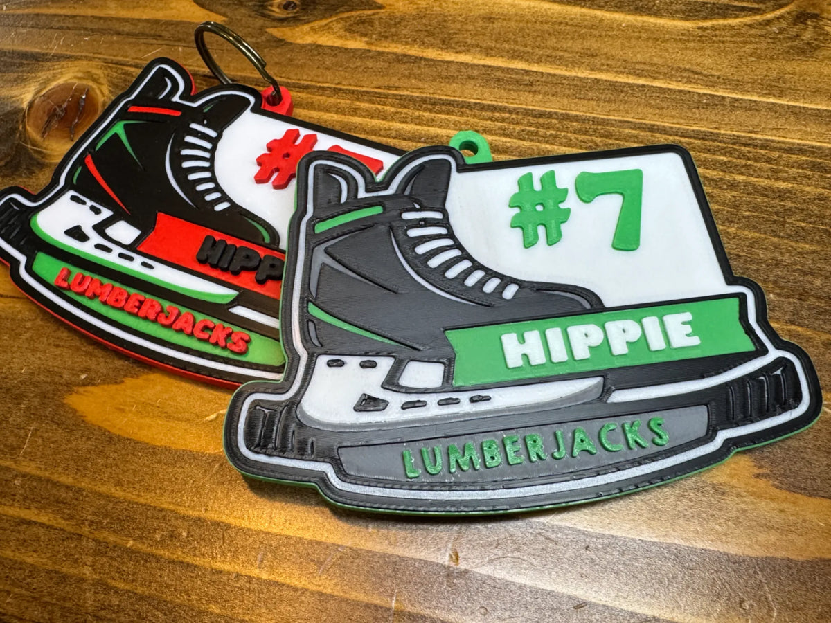 Porte-clés / Étiquette de sac de hockey personnalisable - Voyage Print