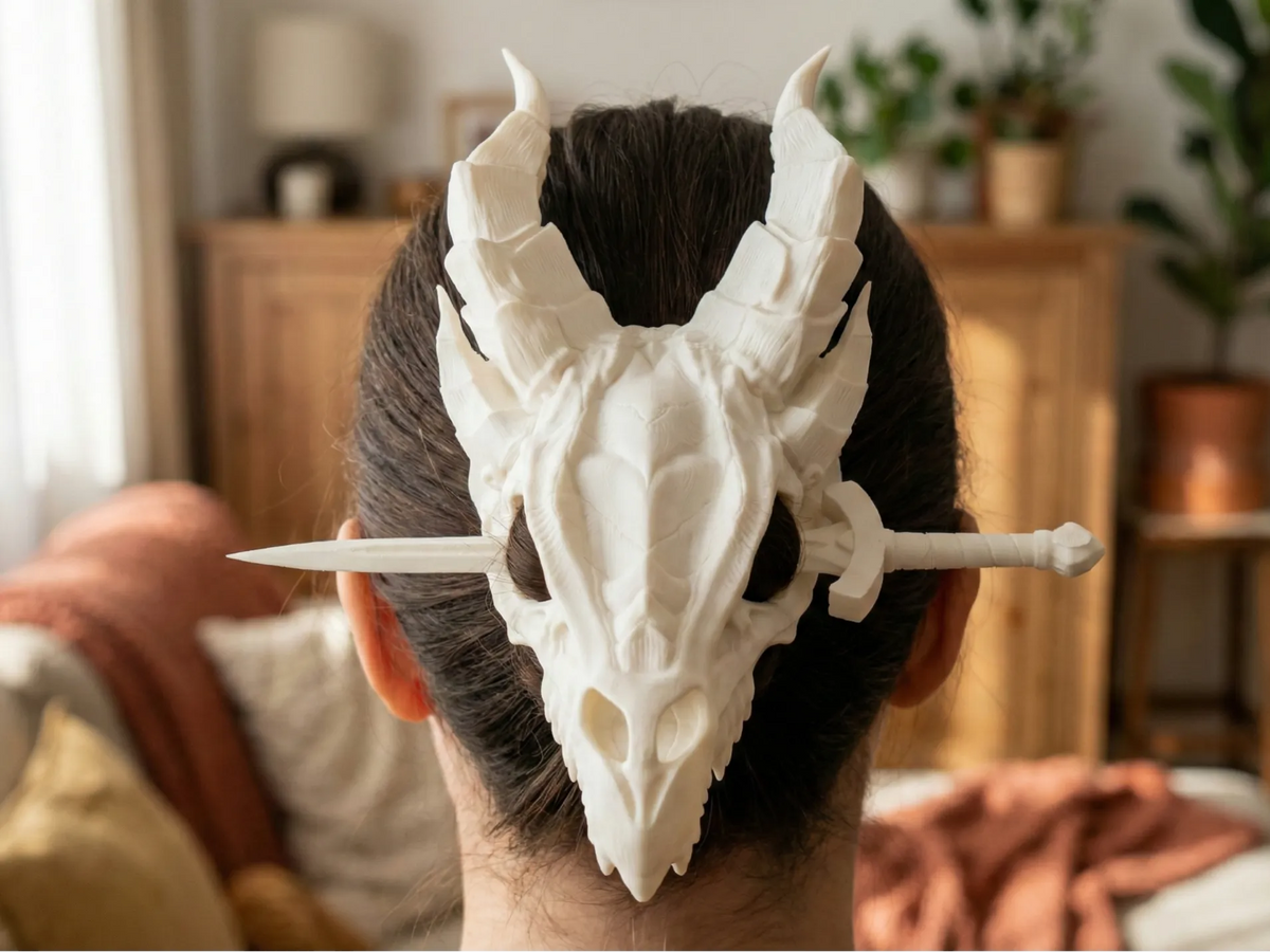 Accessoire capillaire Crâne de Dragon / Épingle à cheveux Épée - Bijoux Print