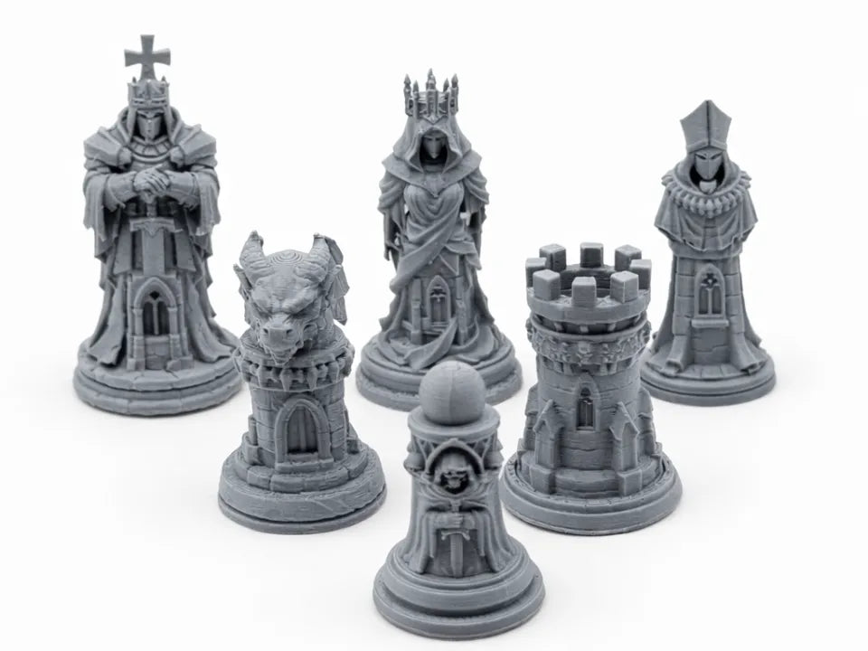 Pièces d'échecs gothiques fantastiques - Jeux Print
