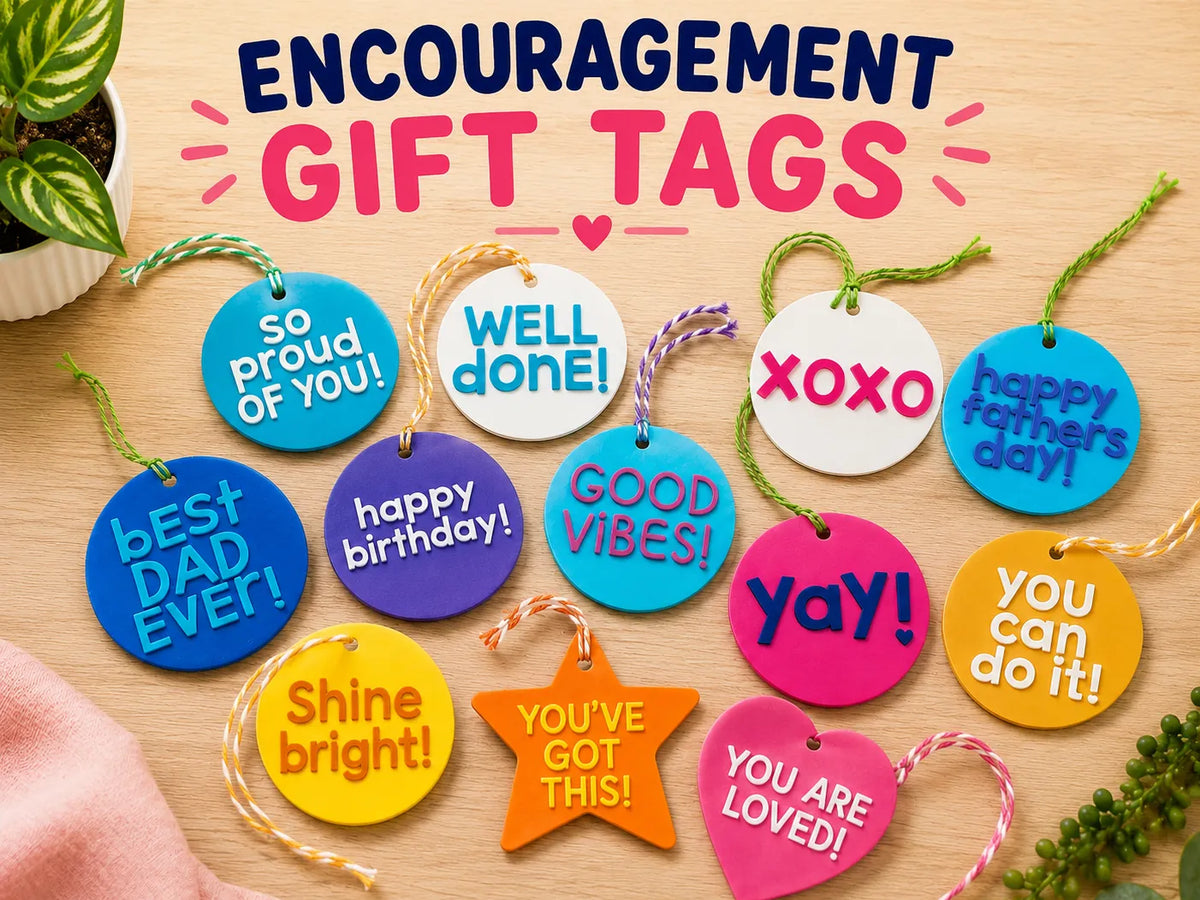 Étiquettes cadeaux d'encouragement – Porte-clés – Étiquettes de sac - Cadeau Print