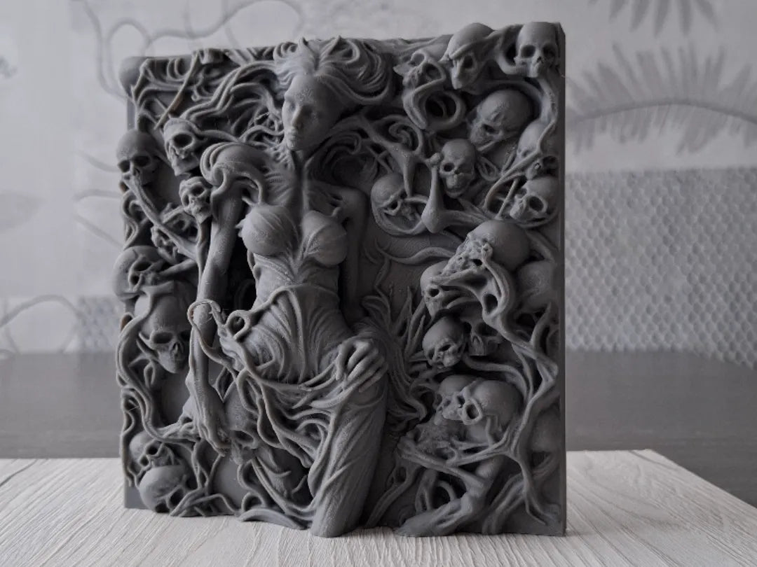 Étreinte Éthérée - Sculpture en Relief - Art Print
