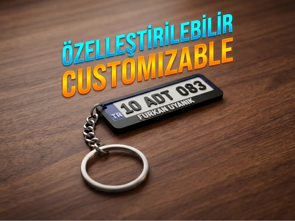 Plaka Anahtarlık - Porte-clés Plaque d'Immatriculation Turque - Auto Print