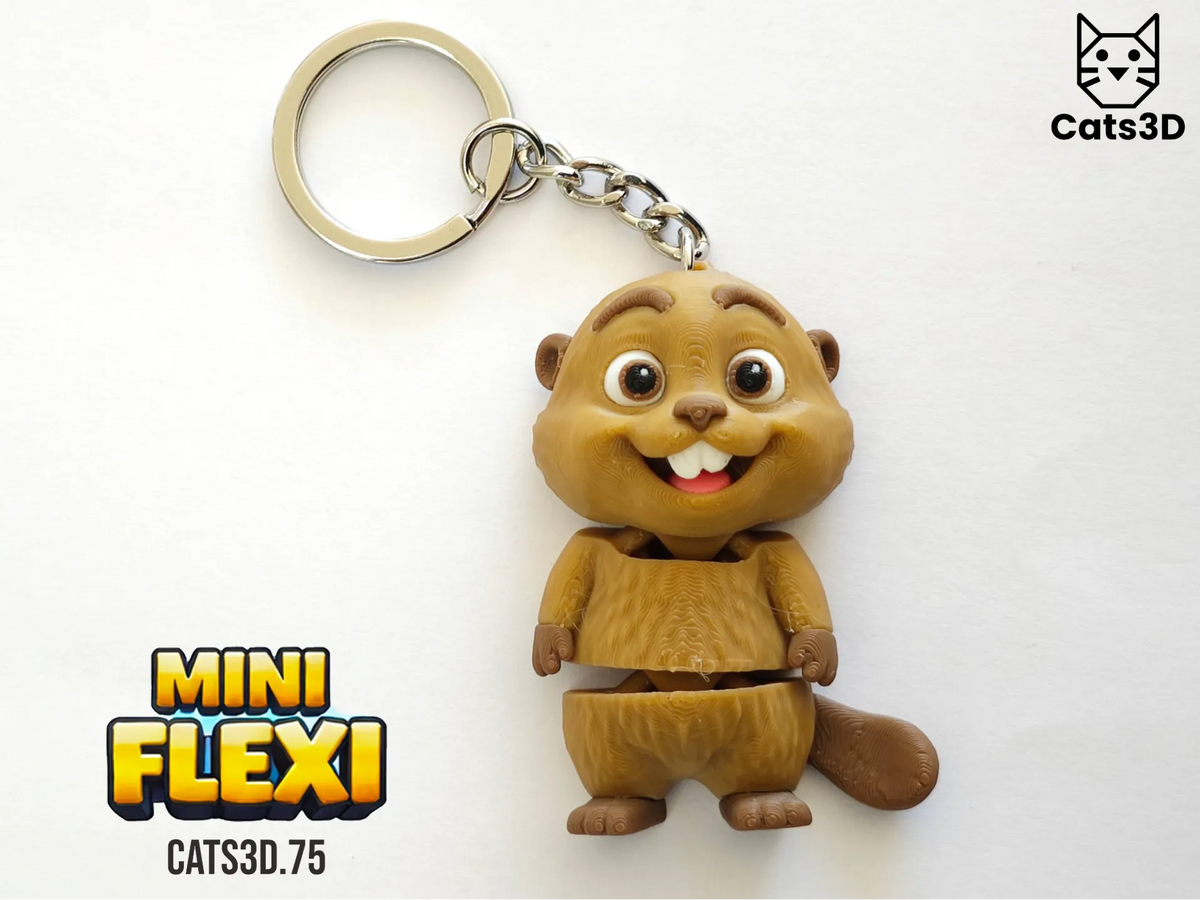 Hoppers Castor Mini Flexi Porte-clés - Figurine Print