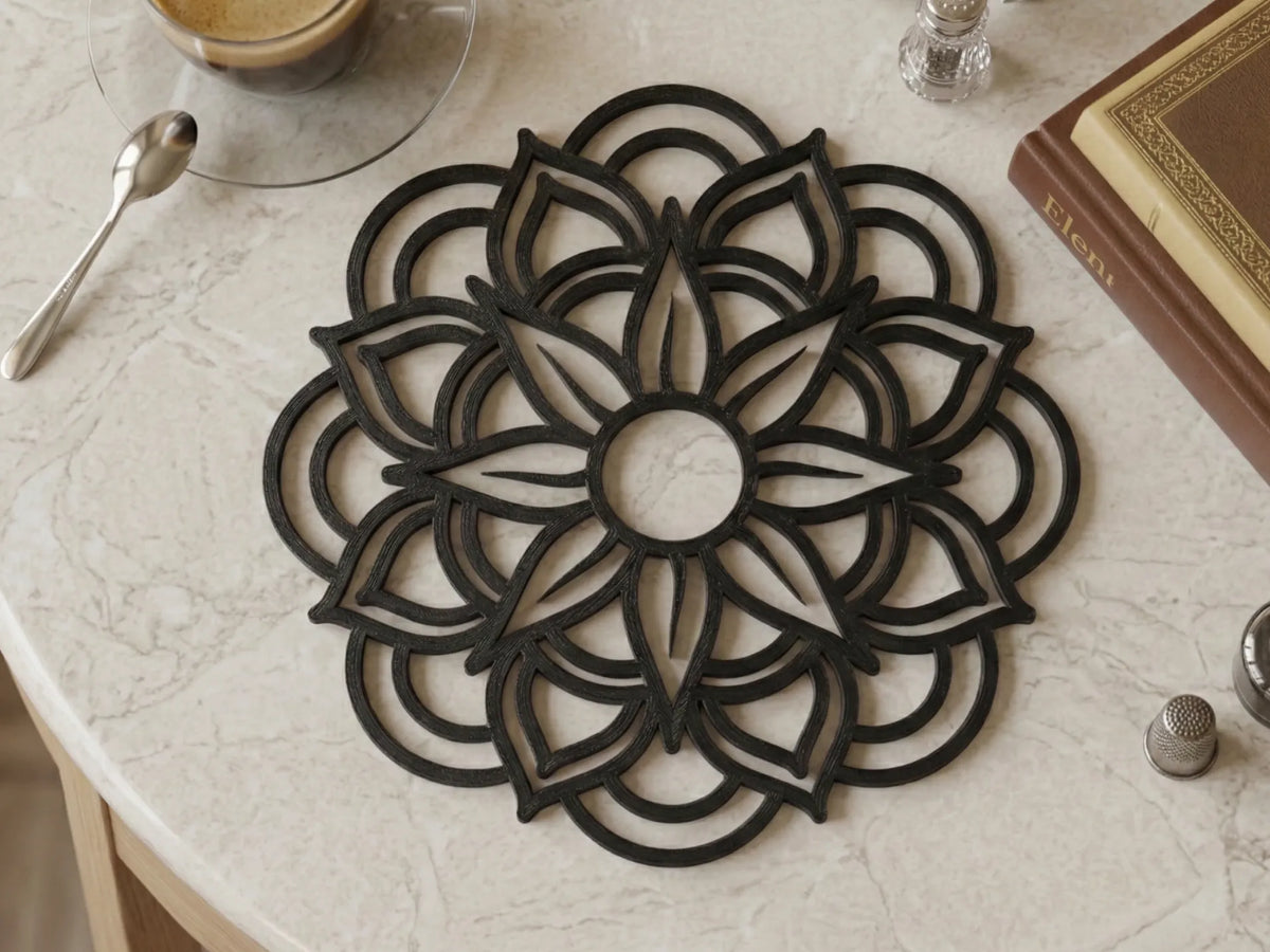 Mandala Floral – Art mural décoratif & Dessous de plat - Art Print