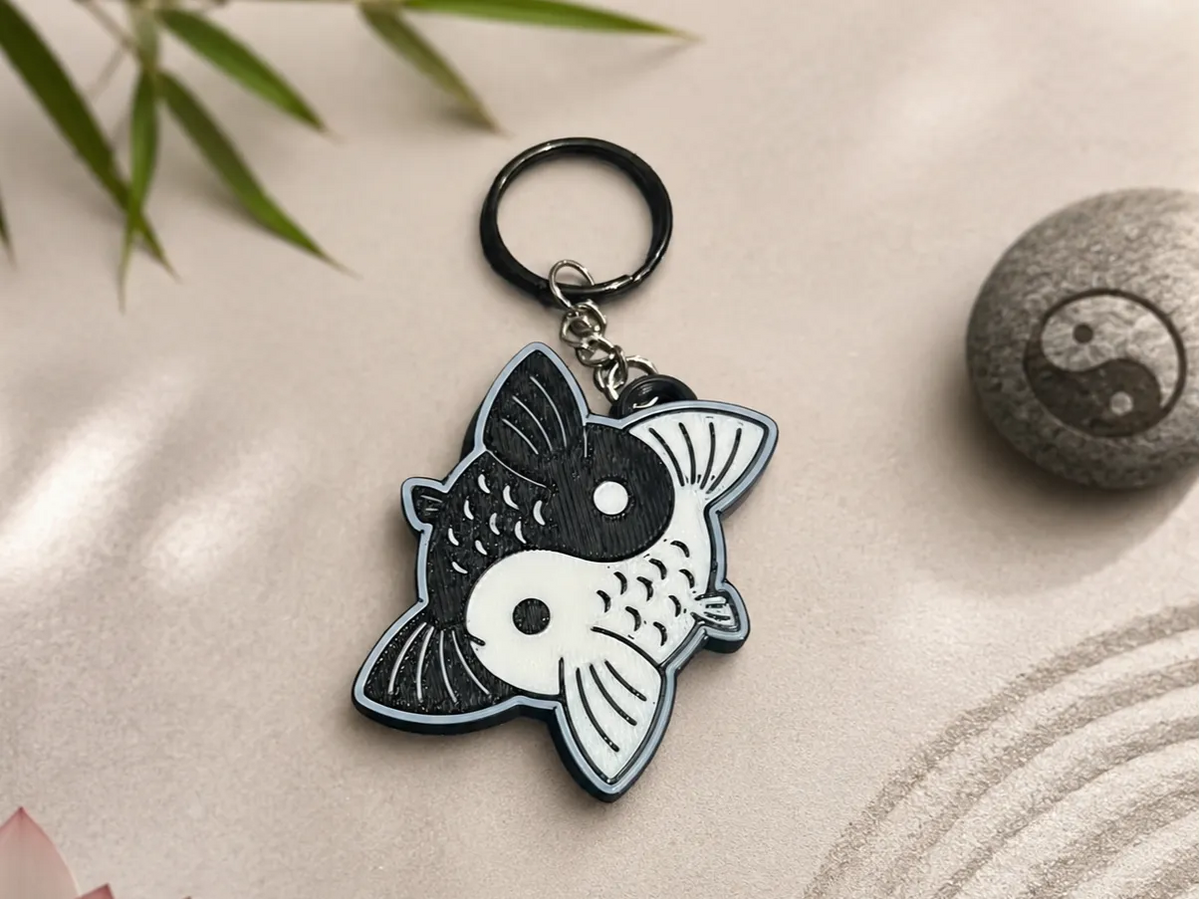 Porte-clés Poisson Koi Yin-Yang - Art Print