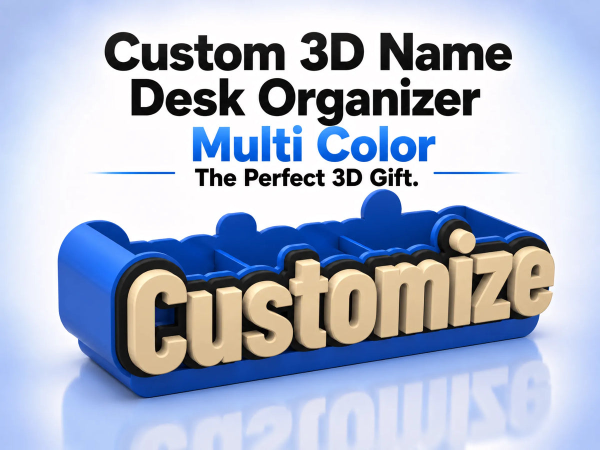 Organisateur de bureau à nom personnalisé – Le cadeau 3D parfait - Cadeau Print