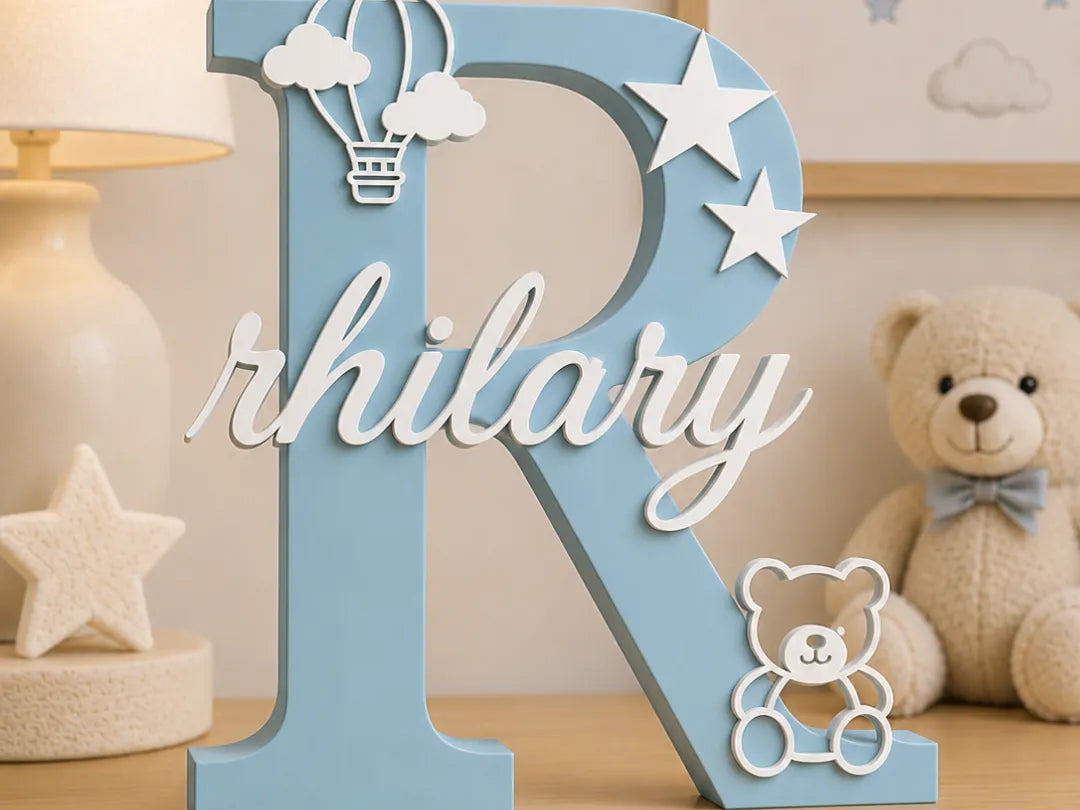 Lettre Personnalisée pour Chambre de Bébé Garçon - Bébé Print